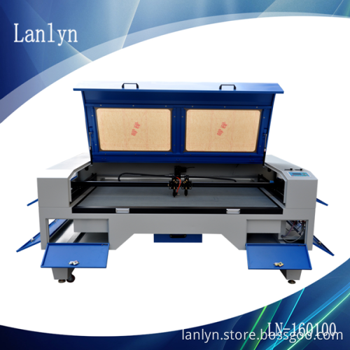 Twin Heads CO2 100W Shoe Design Laser Engraving Machine with Red Dot